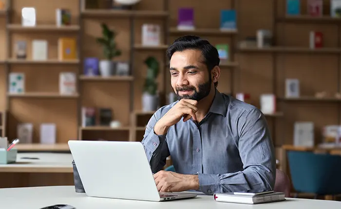 business person on laptop