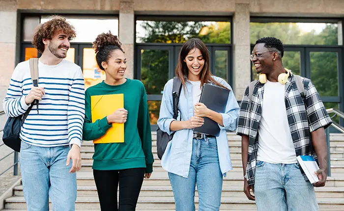 students outside