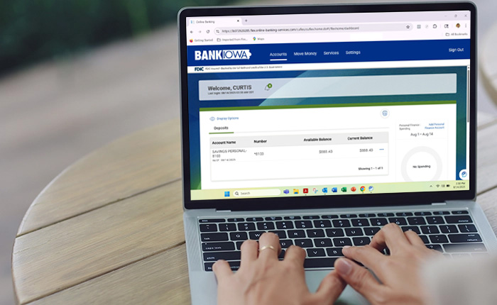woman banking on laptop
